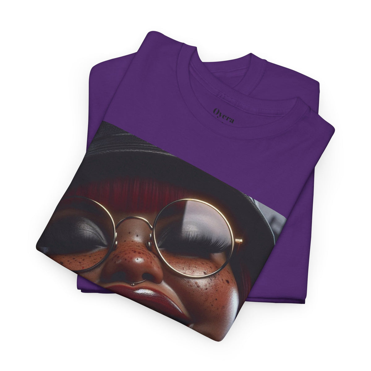 Smiling Afro Woman Graphic Tee — Bold Urban Portrait T-Shirt
