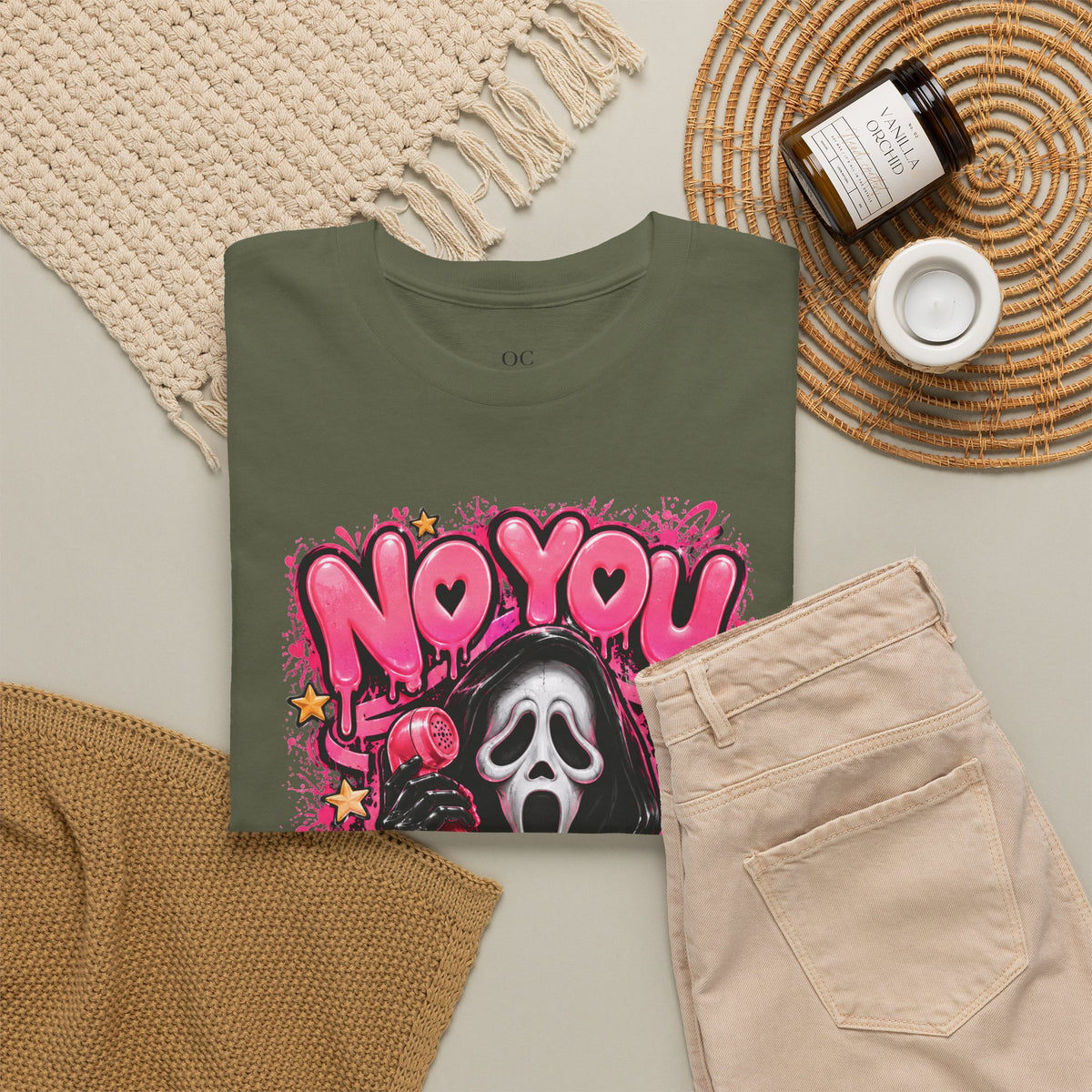 “No You Hang Up” Ghost Face Graphic Tee
