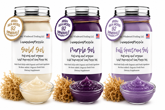 Organic Pure Sea Moss Gel Bundle:  Gold, Purple, Full Spectrum