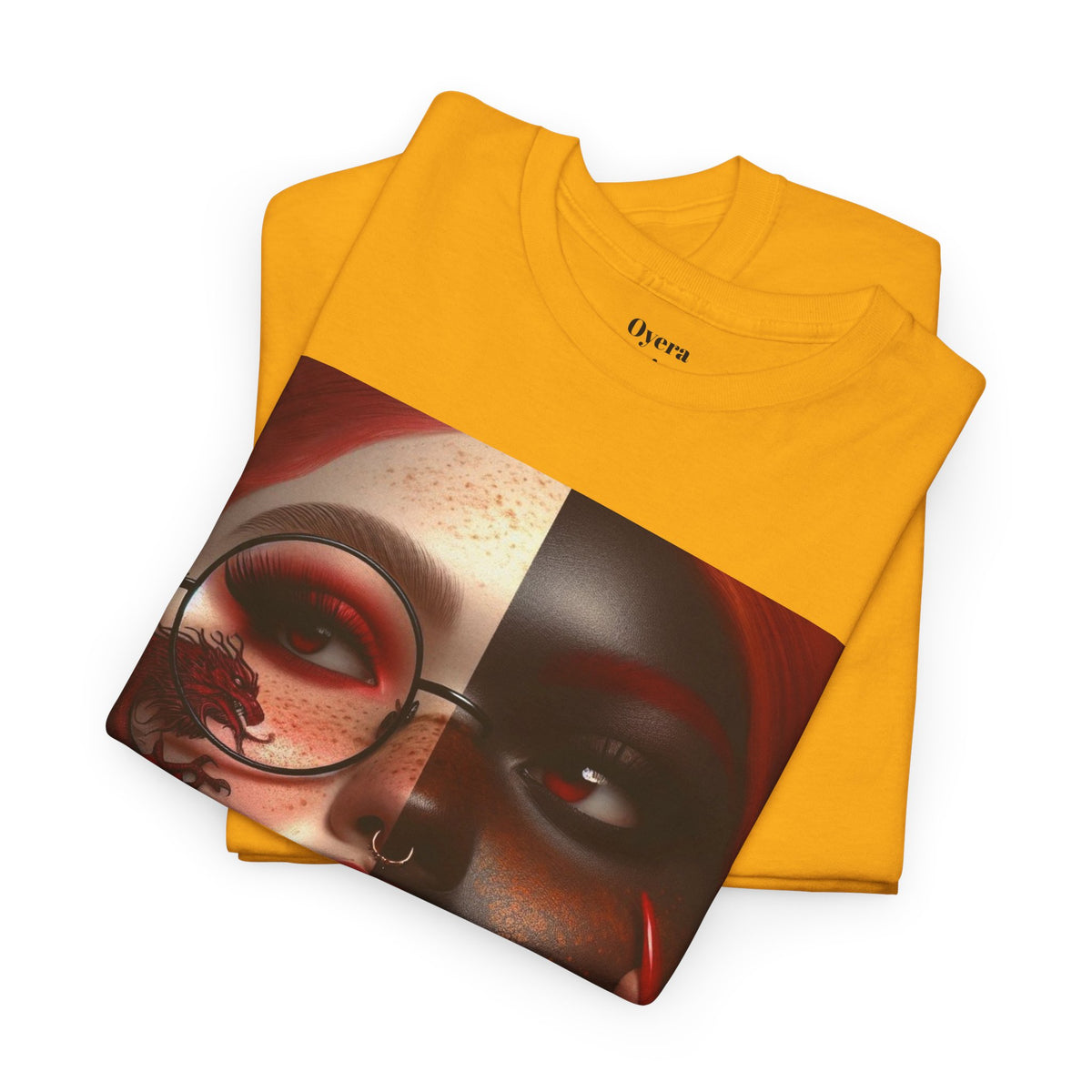 Graphic Tee — Dual-Faced Gothic Rose Portrait