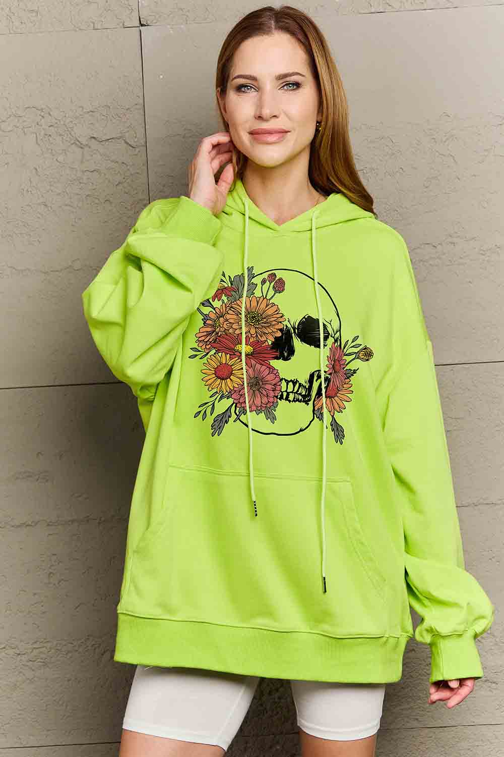 “Floral Skull” Graphic Hoodie