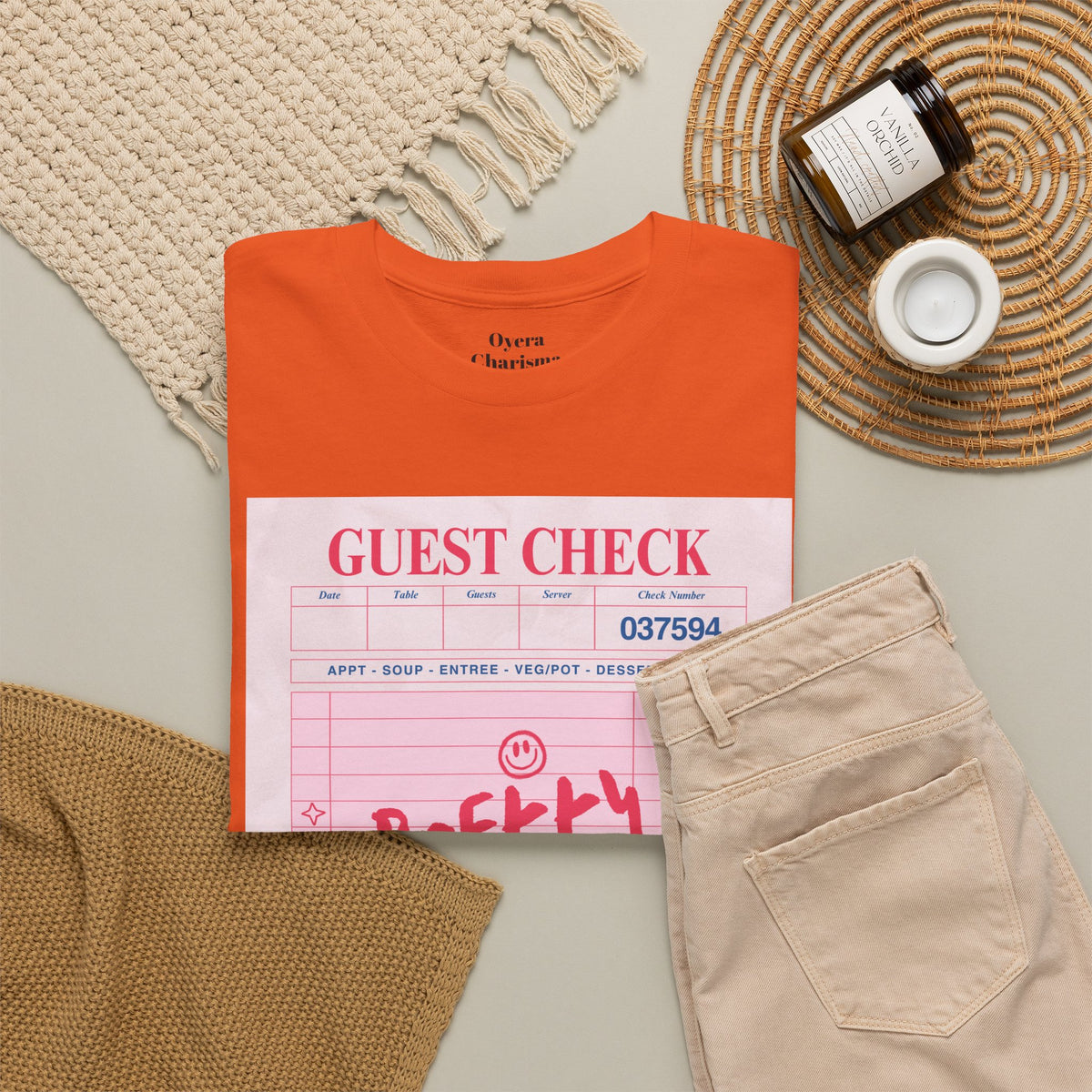 Pretty Curvy Girl Tee — Pink Guest Check Graphic Shirt