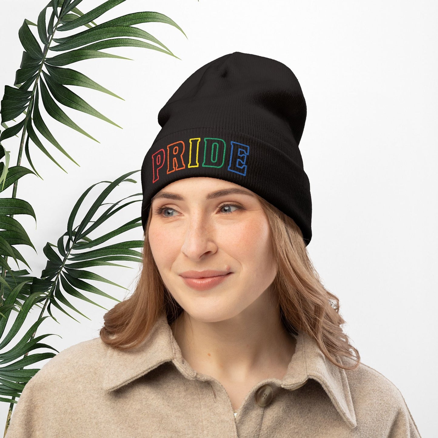 Rainbow LGBTQ+ Pride Embroidered Knit Beanie