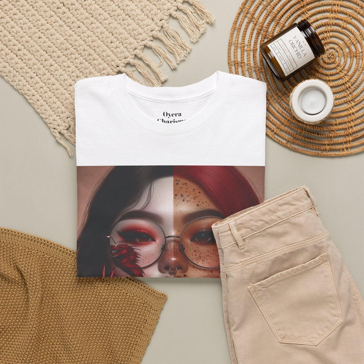 Surreal Split Face Art T-Shirt