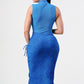 Ocean blue sleeveless sexy dress
