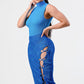 Ocean blue sleeveless sexy dress