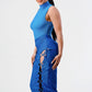 Ocean blue sleeveless sexy dress