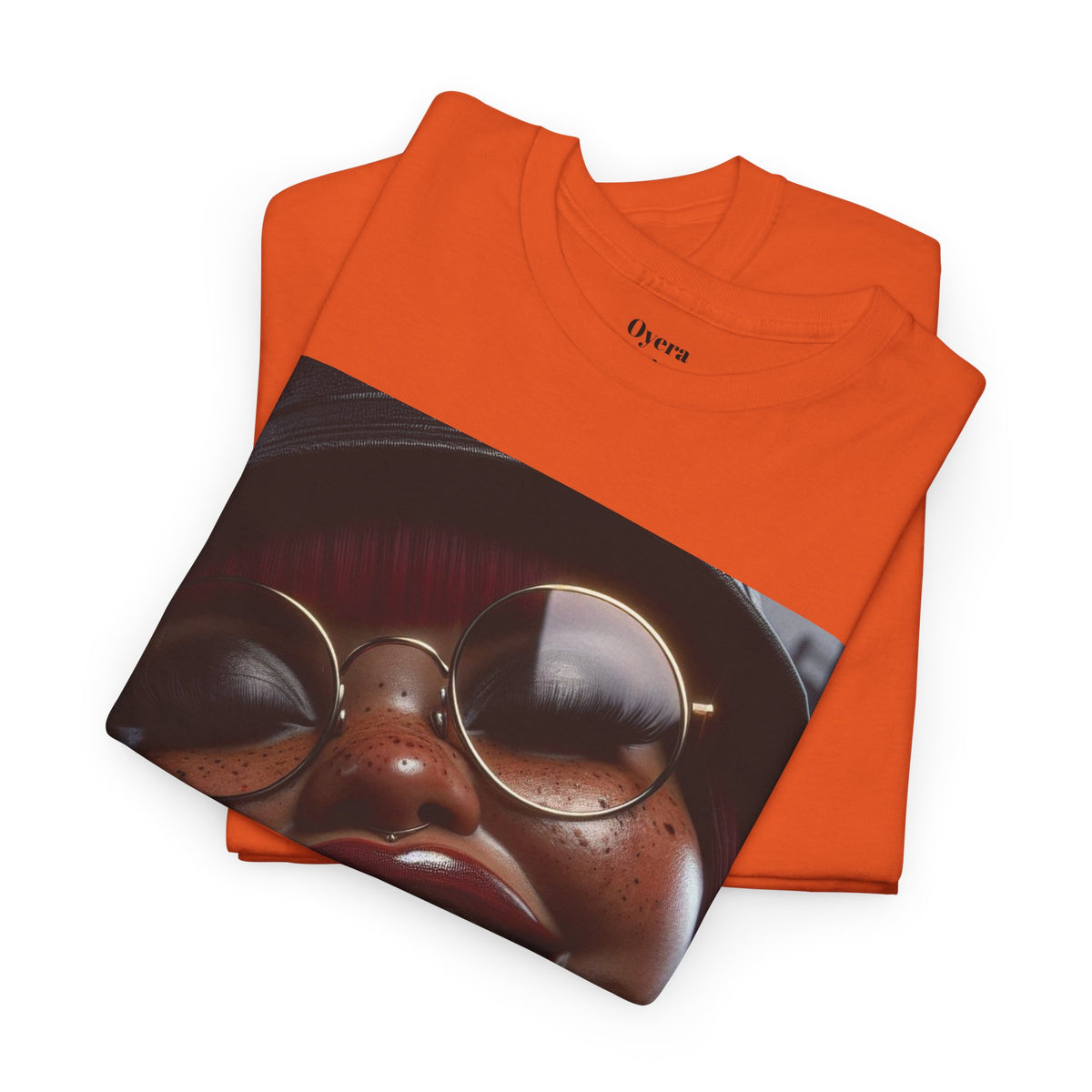 Smiling Afro Woman Graphic Tee — Bold Urban Portrait T-Shirt