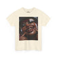 Smiling Afro Woman Graphic Tee — Bold Urban Portrait T-Shirt