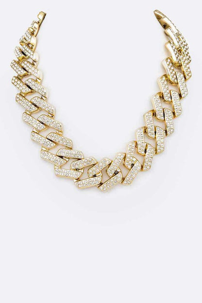 Crystal Chunky Chain Iconic Necklace