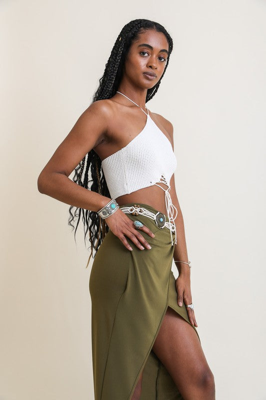 “My Tribe” Halter Knit Bralette