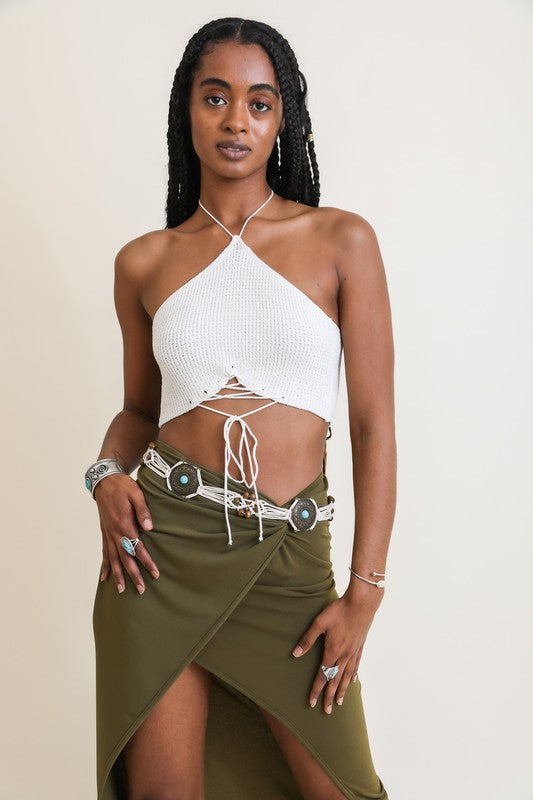 “My Tribe” Halter Knit Bralette