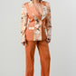 Elegant Contrast Panel Blazer Set