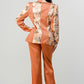 Elegant Contrast Panel Blazer Set