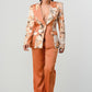 Elegant Contrast Panel Blazer Set