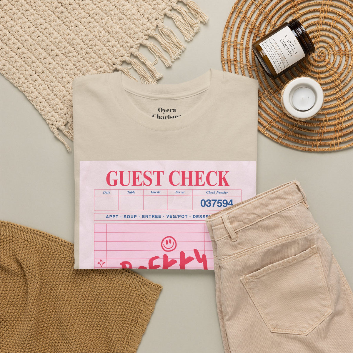 Pretty Curvy Girl Tee — Pink Guest Check Graphic Shirt