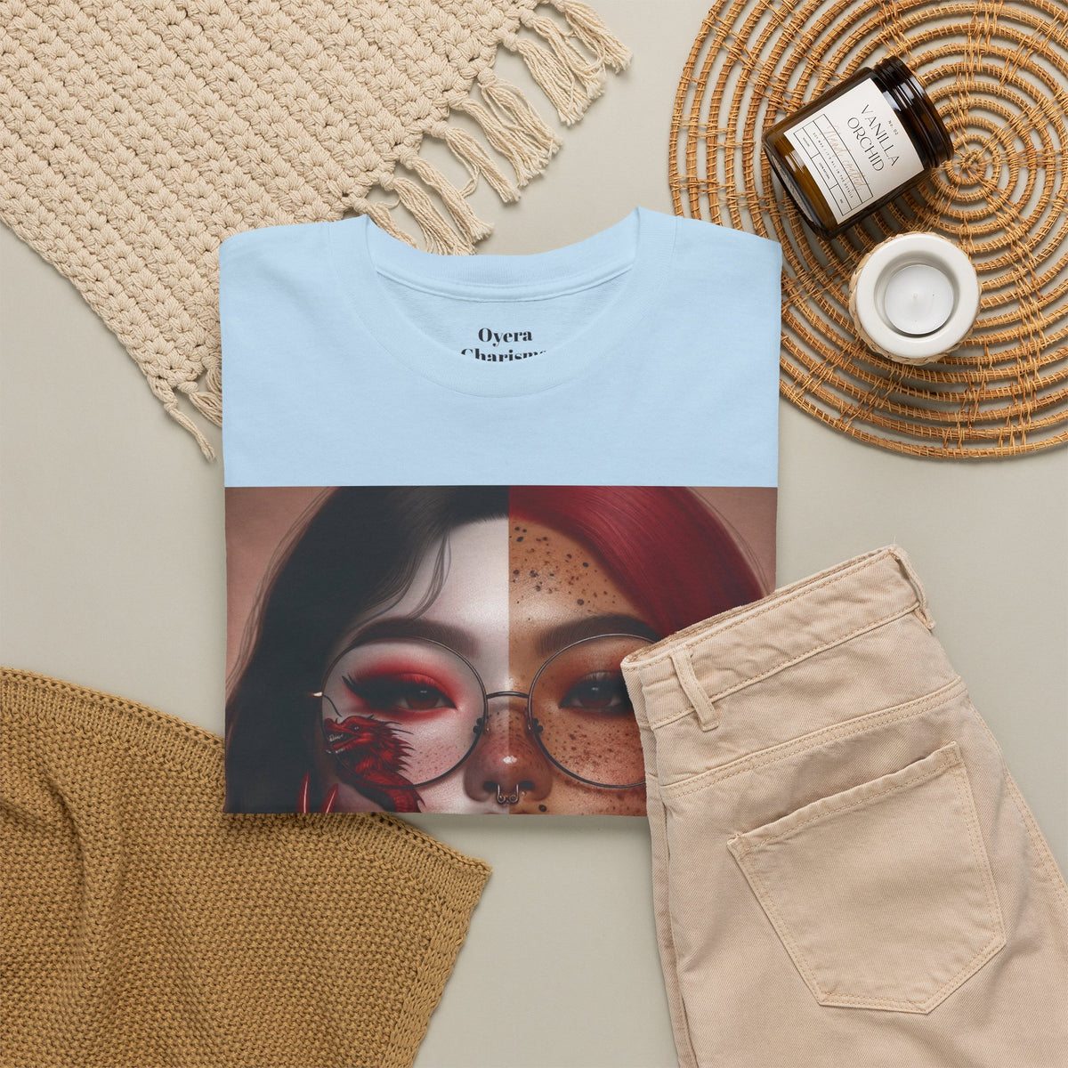 Surreal Split Face Art T-Shirt