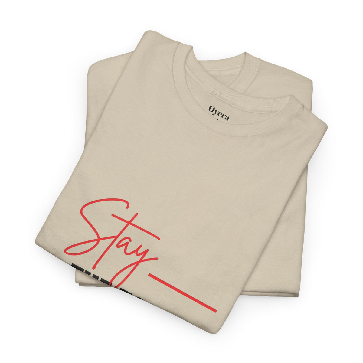 Stay the Topic T-Shirt — Minimalist Script & Bold Text Tee