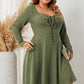Honey Sweetheart Neck Long Sleeve Ribbed Dress