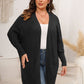 Open Front Cardigan With Pockets