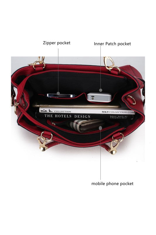 “Tenna” Satchel Bag with Wallet