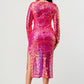 Radiant Sequin Ombre Midi Dress