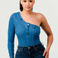 One should denim body suit