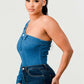 One should denim body suit
