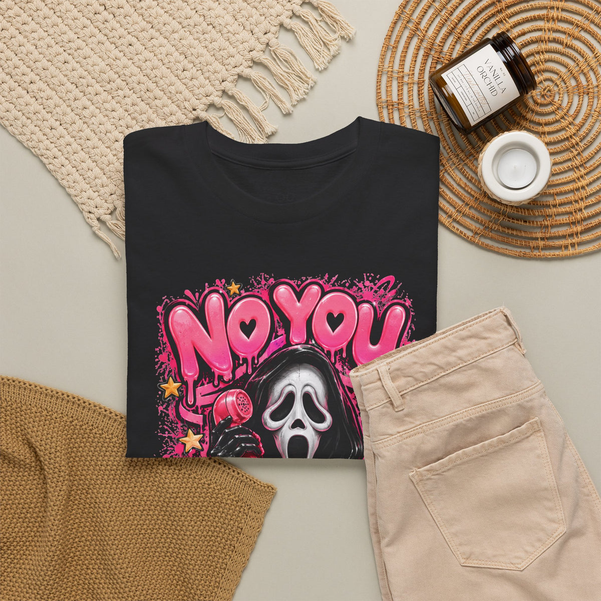 “No You Hang Up” Ghost Face Graphic Tee