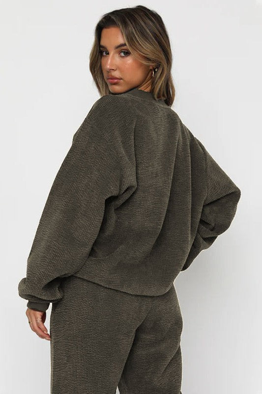 “Home Body” Two Piece Corduroy Western Set