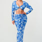 Blue Floral Tie-Dye Two-Piece Set