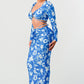 Blue Floral Tie-Dye Two-Piece Set