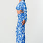 Blue Floral Tie-Dye Two-Piece Set