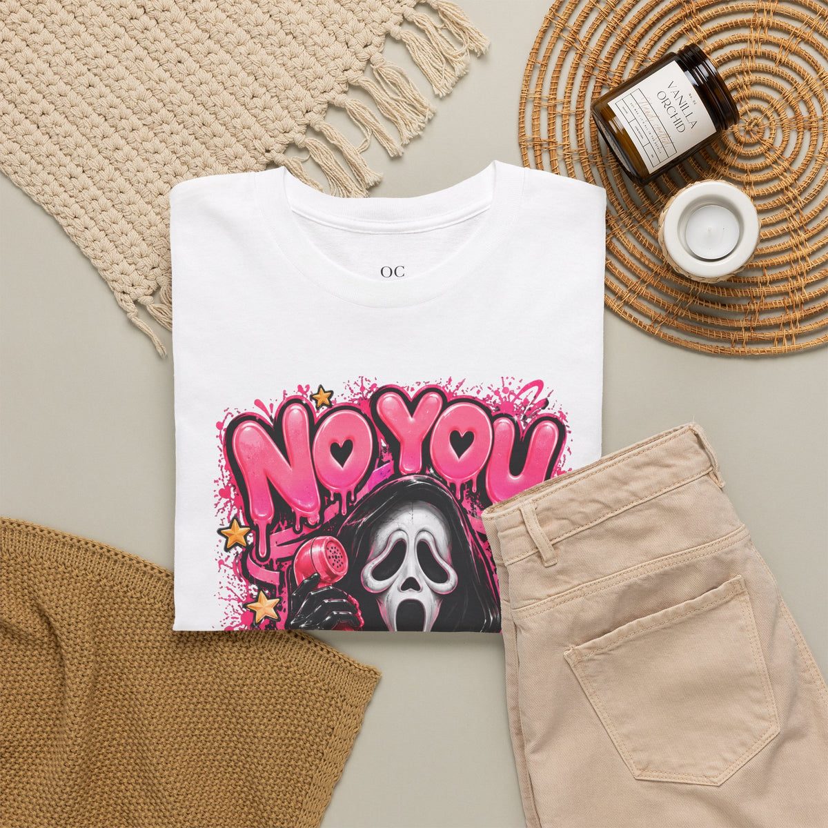 “No You Hang Up” Ghost Face Graphic Tee