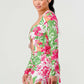 spring floral print cut out mini dress