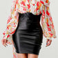 Blossom Leatherette Mini Dress