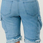 Athina Multi Pocket Denim Cargo Shorts