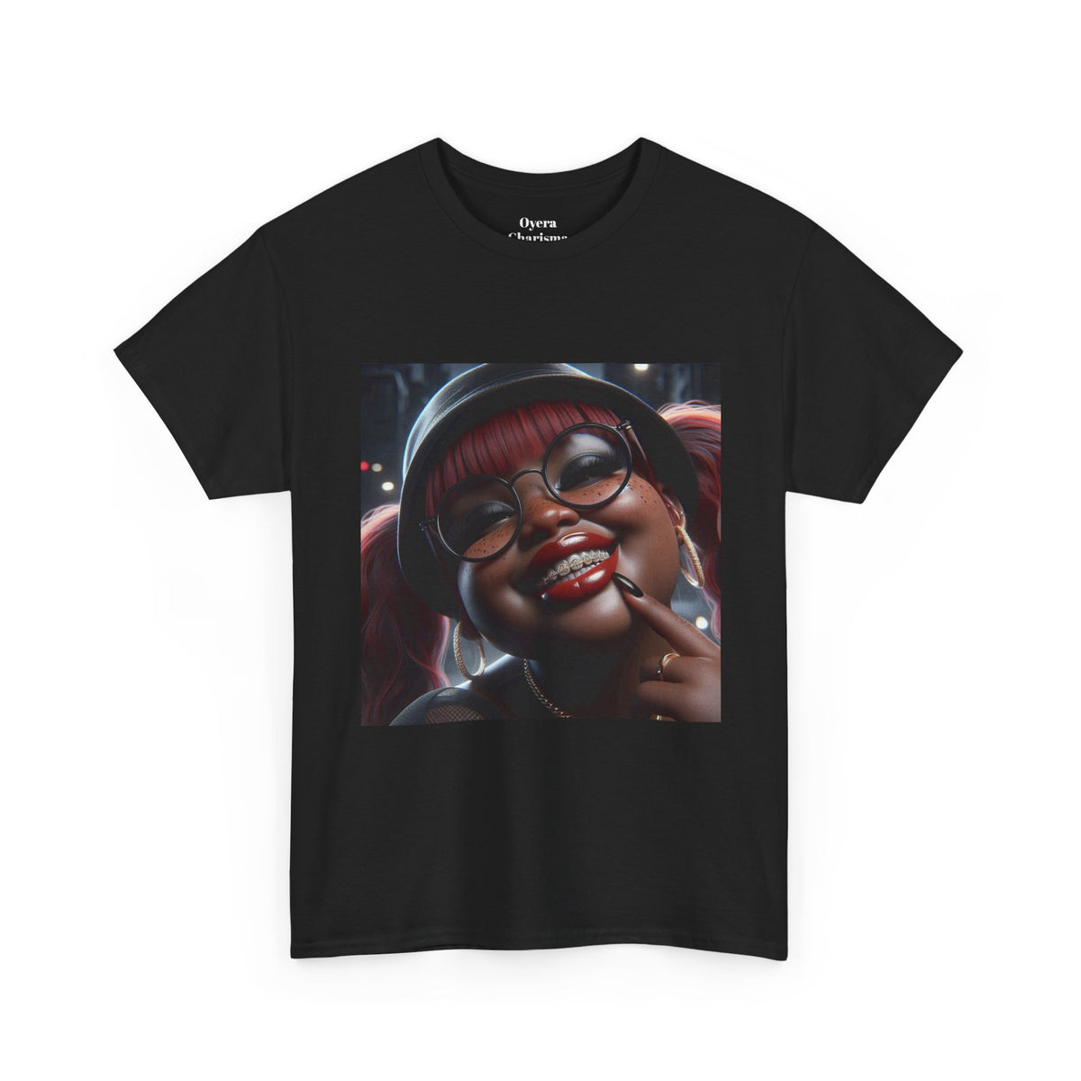 Graphic Tee — Smiling Afro Girl Portrait Shirt