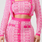 PRINTED BARBIE PINK THREE PIECE