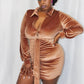 “Florrie” Rust Velvet Dress