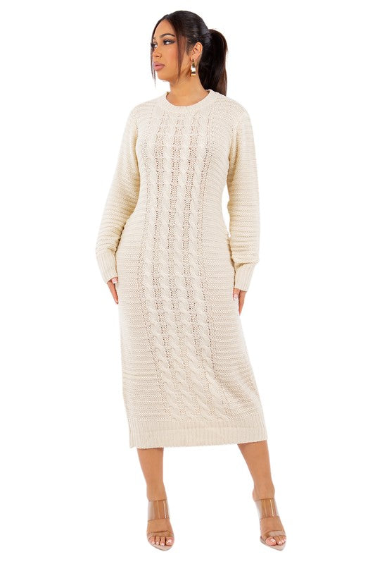 “Cold Nights” Long Maxi Sweater Dress
