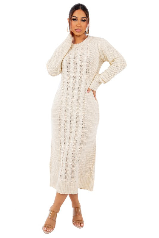 “Cold Nights” Long Maxi Sweater Dress