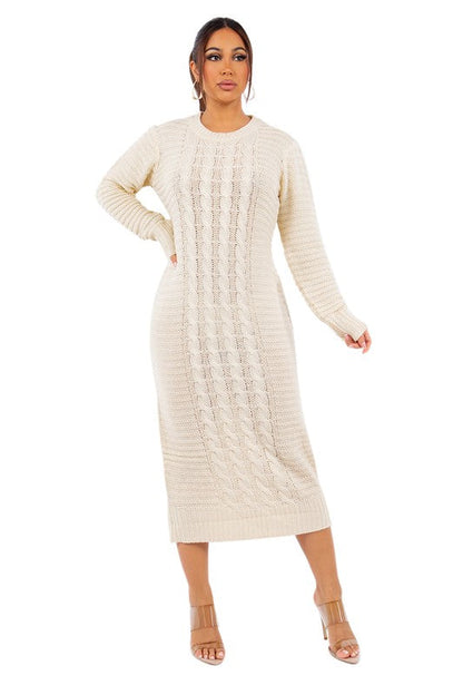 “Cold Nights” Long Maxi Sweater Dress