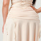Corset Waist Beige Slit Dress