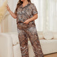 Leopard Short Sleeve Top and Pants Lounge Set