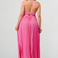 FLOWY SLEEVELESS PLEATED MAXI DRESS