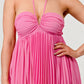 FLOWY SLEEVELESS PLEATED MAXI DRESS