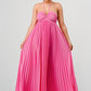 FLOWY SLEEVELESS PLEATED MAXI DRESS