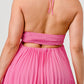 FLOWY SLEEVELESS PLEATED MAXI DRESS