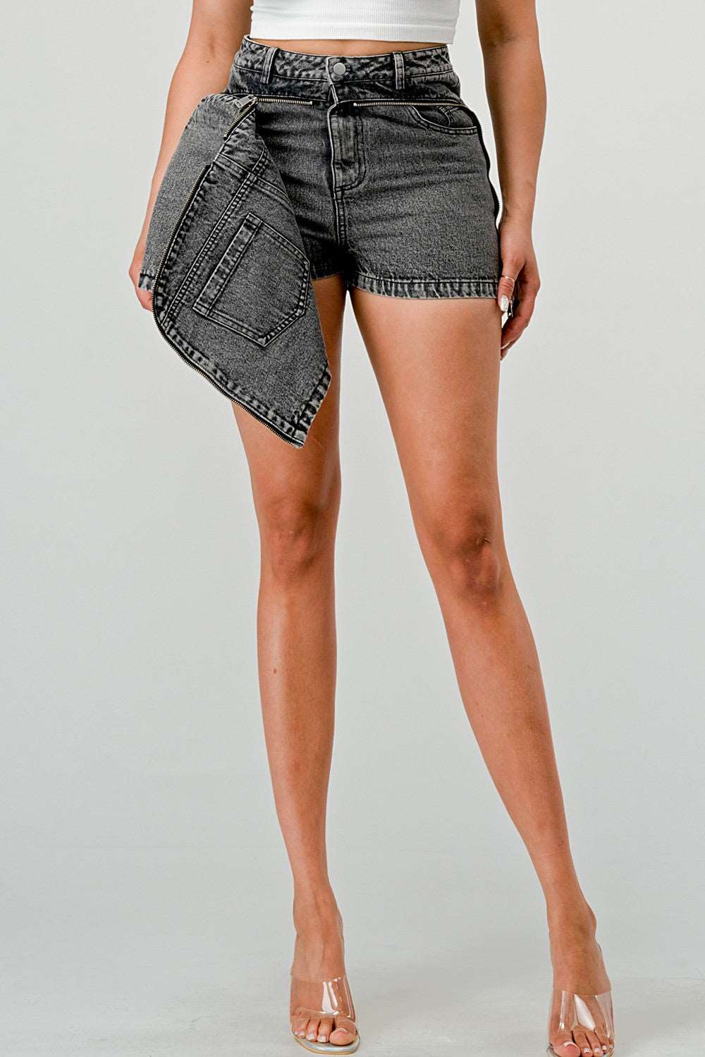 UNIQUE ZIP UP SKIRT AND SHORT